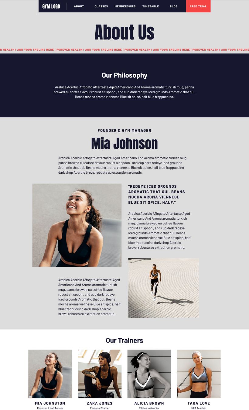 Gym Website Template - Image 2