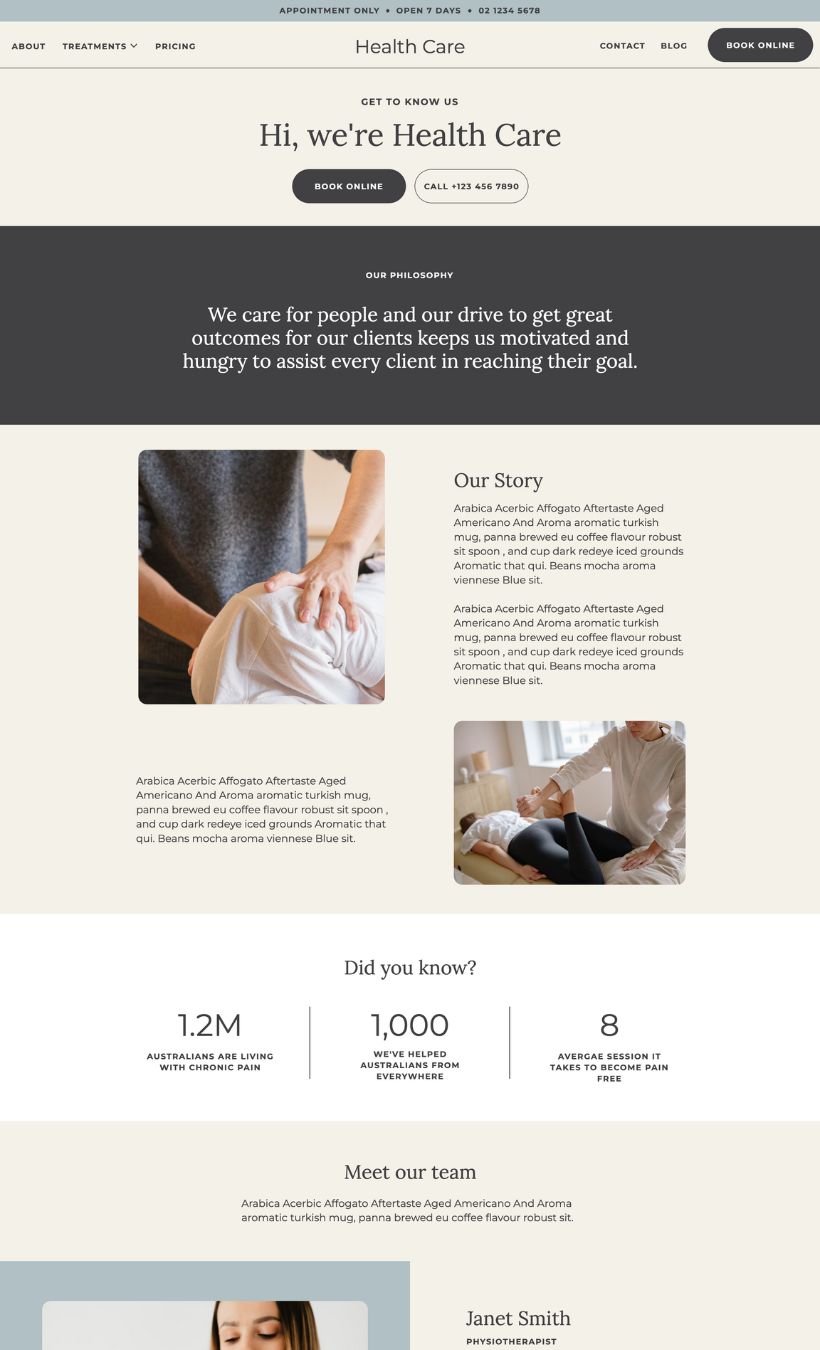 Health Service Showit Template - Image 2