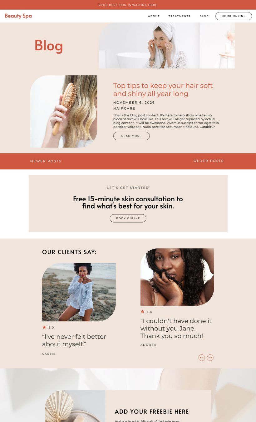 Spa Showit Website Template - Image 4