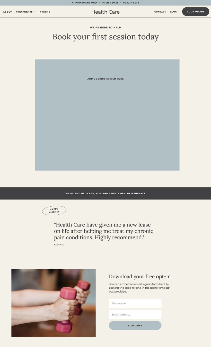 Health Service Showit Template - Image 4