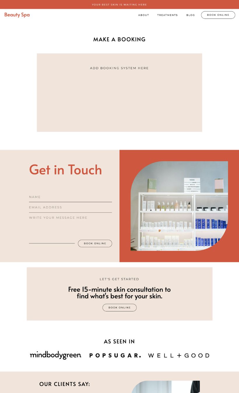 Spa Showit Website Template - Image 5