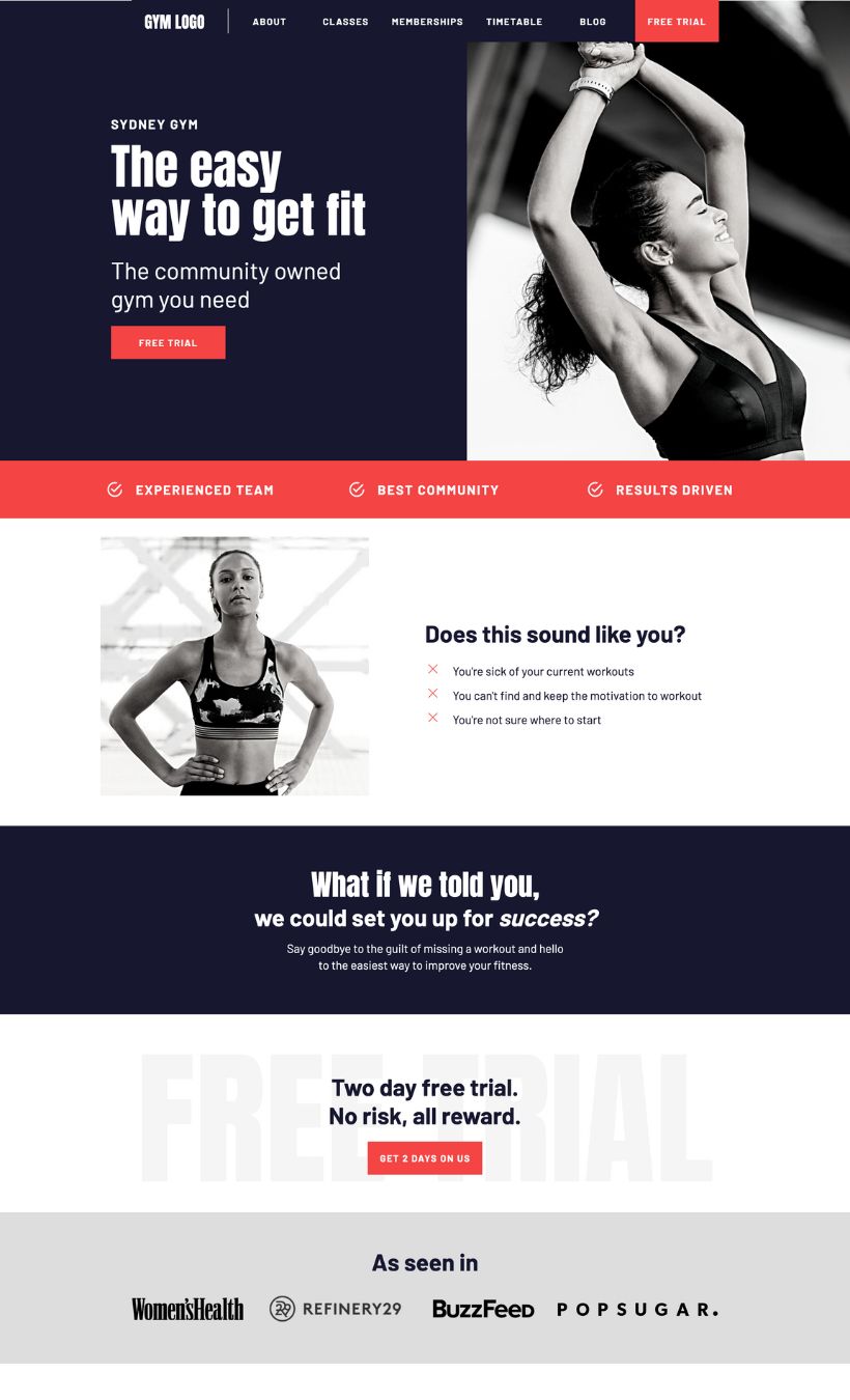 Gym Website Template