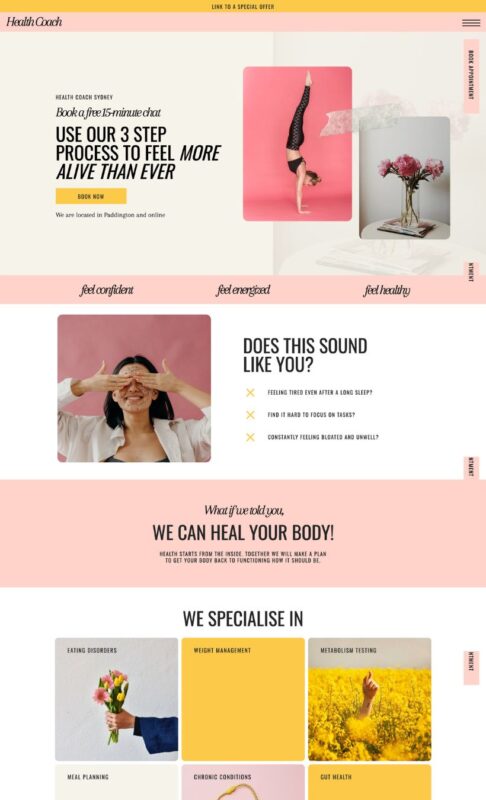 Health Coach Website Template