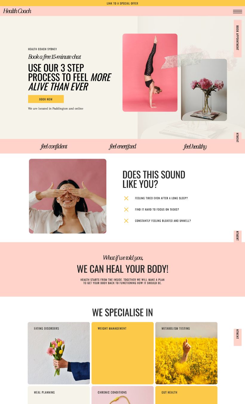 Health Coach Website Template
