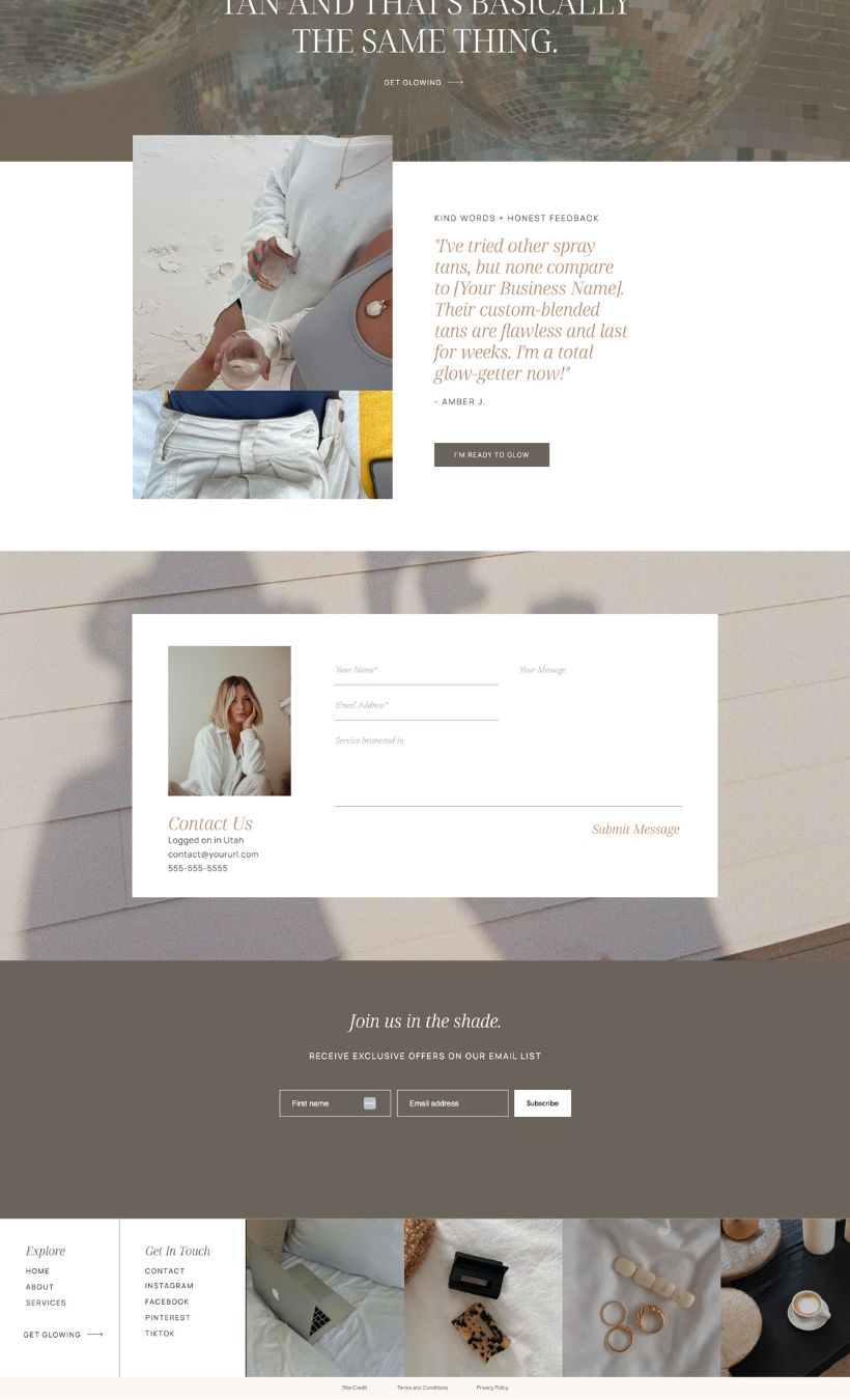 Golden Hour One Page Showit Template - Image 2