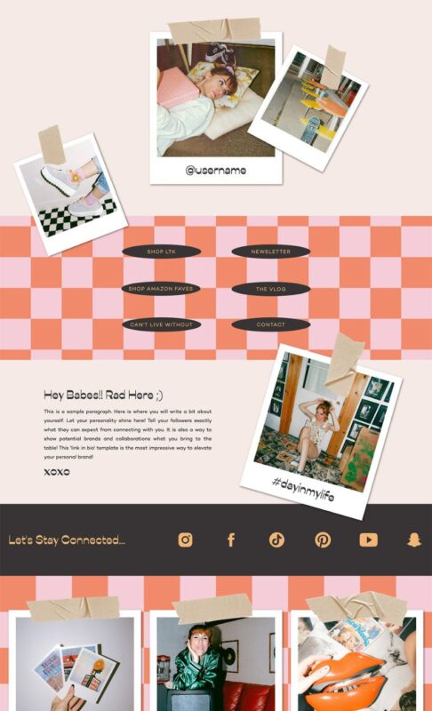 The Rad One Page Showit Template
