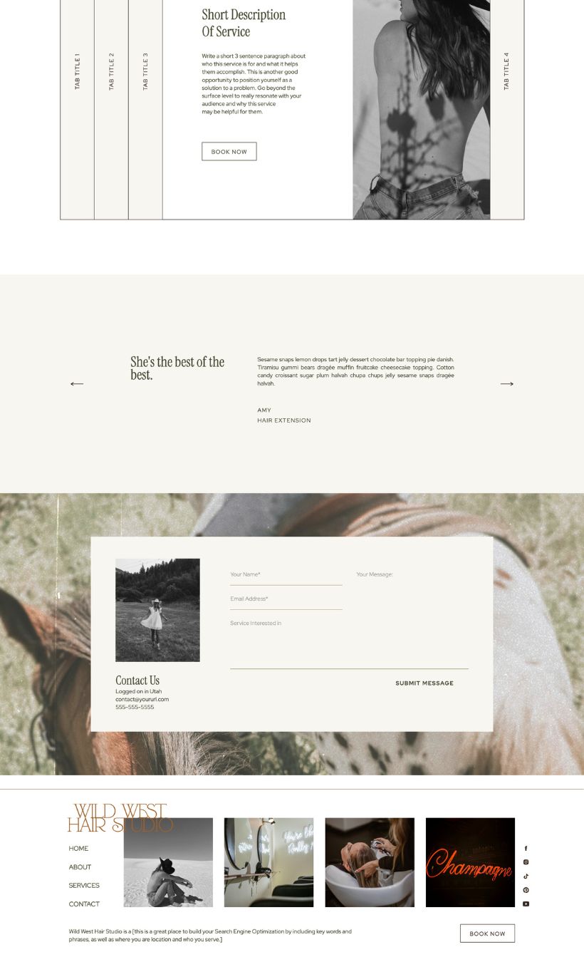 Wild West One Page Showit Template - Image 2